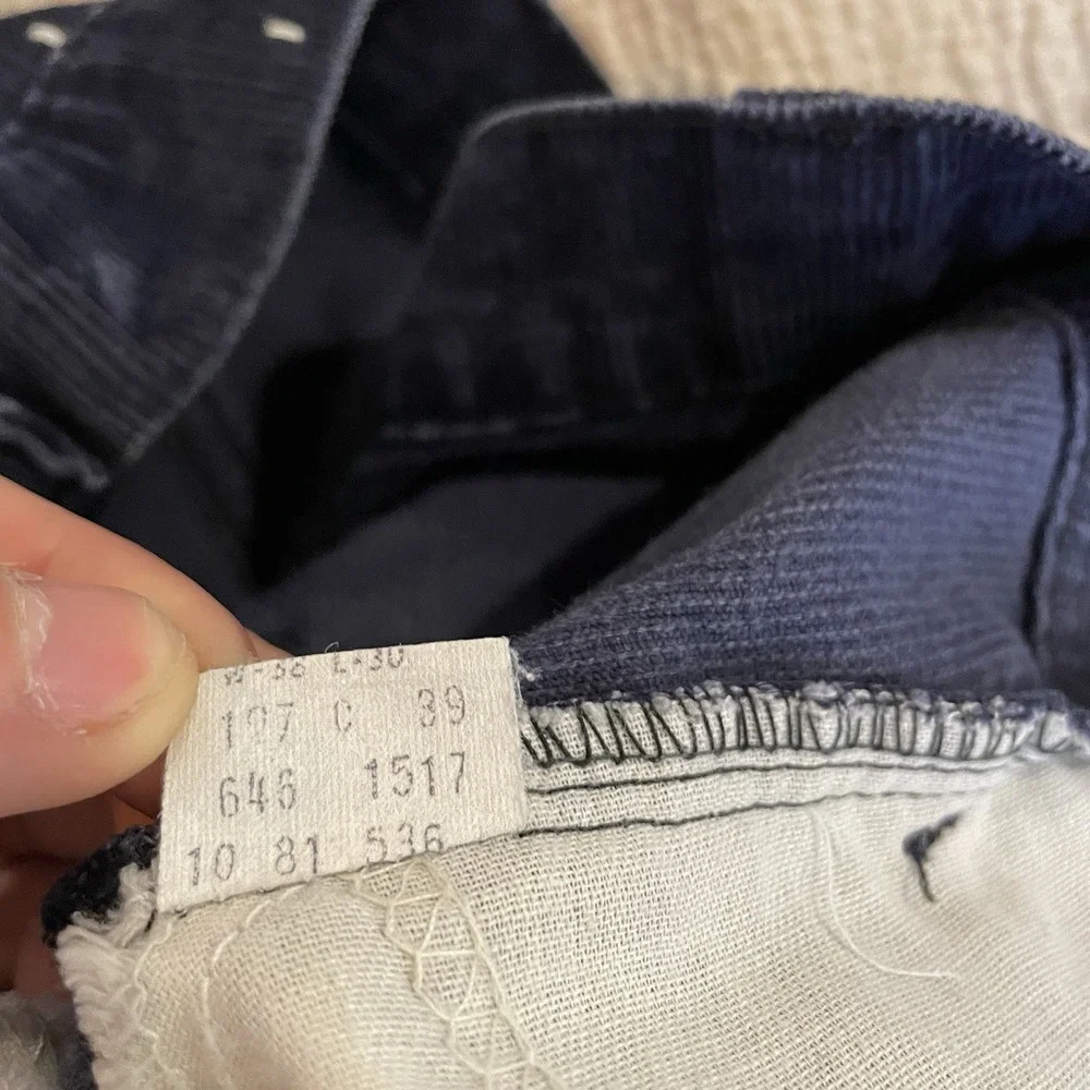 Vtg Levis 646 Bell Bottom Pants Mens 36x28 Corduroy Navy Blue 70s TALON *read*